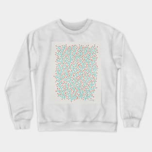 Berry Branches - Red Turquoise Crewneck Sweatshirt